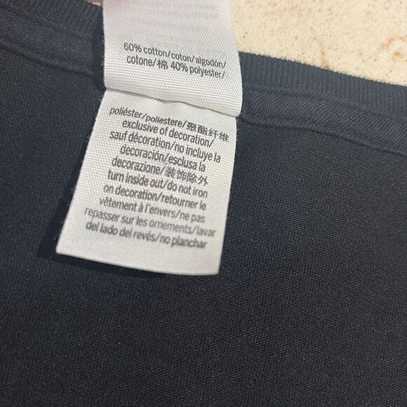 PINK Victoria's Secret Black and Pink Crop Tie Front T-Shirt SZ small - Picture 5 of 7